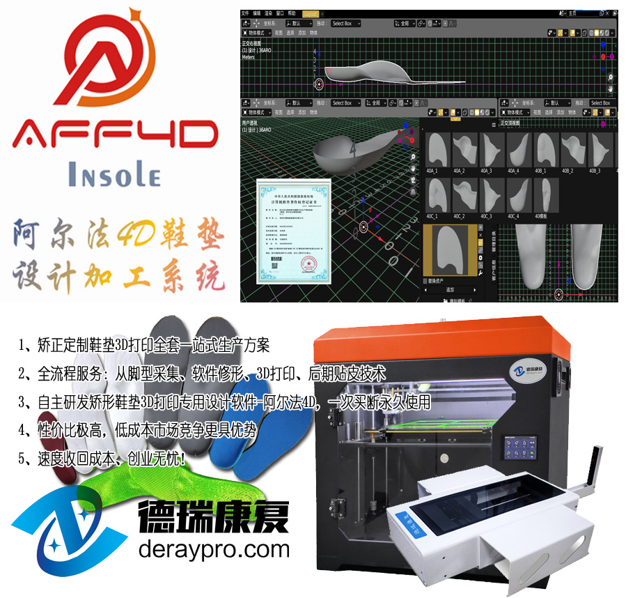 阿尔法4D矫正矫形鞋垫设计3D打印软件系统